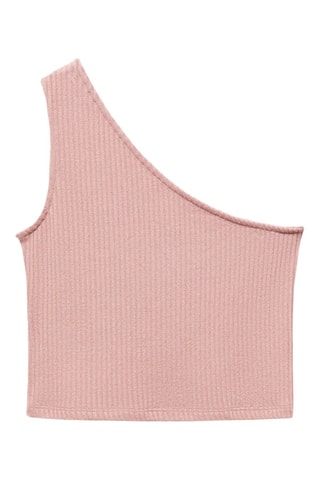 Top maille côtelée Lurex - Rose