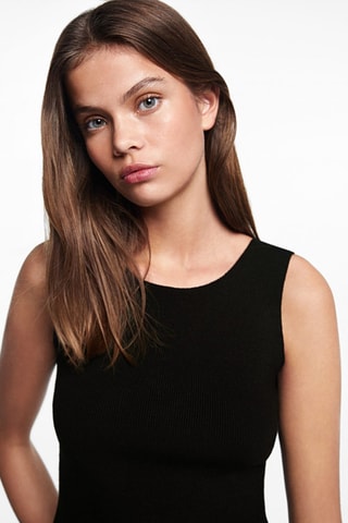 Top maille noeud - Bleu nuit