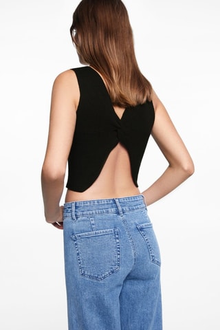 Top maille noeud - Bleu nuit