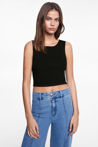 Top maille noeud - Bleu nuit