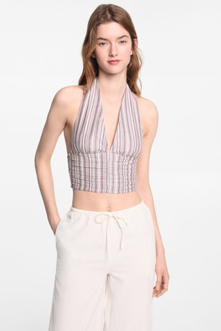 Top emmanchures américaines dos nu - Blanc cassé