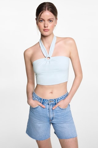 Top à emmanchures américaines - Bleu clair