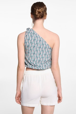 Top asymétrique imprimé - Vert pastel