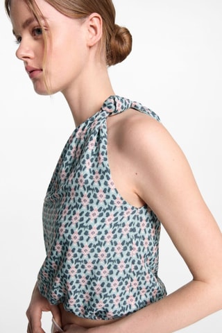 Top asymétrique imprimé - Vert pastel