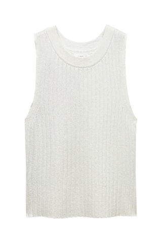 Top maille côtelée - Argenté