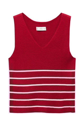 Top bretelles à rayures - Rouge