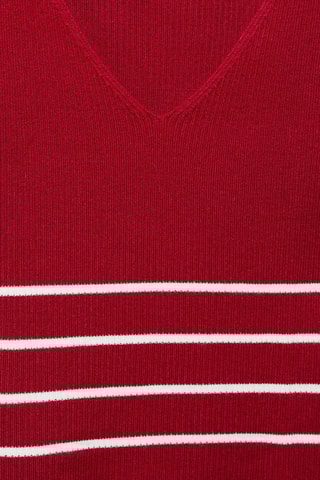 Top bretelles à rayures - Rouge