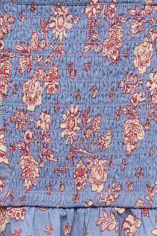 Top fleurs volant - Bleu