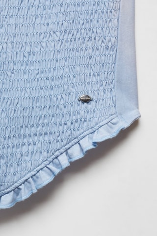 Top coton froncé - Bleu clair