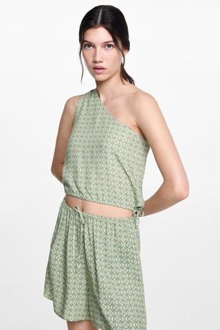 Top asymétrique imprimé - Vert