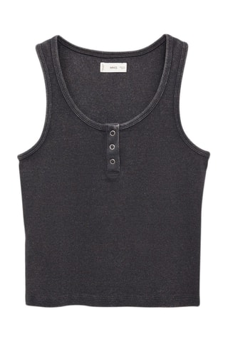 Top côtelé en coton - Anthracite