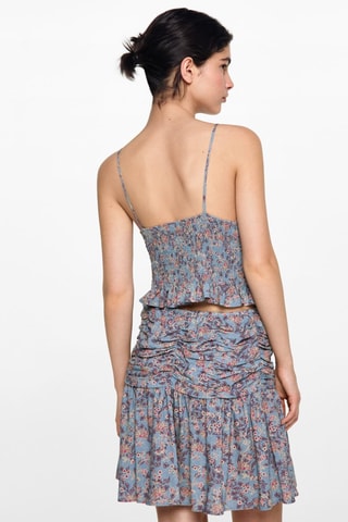 Top imprimé floral - Bleu ciel