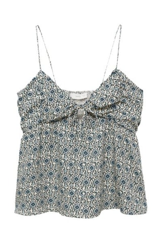 Top imprimé fluide - Ecru