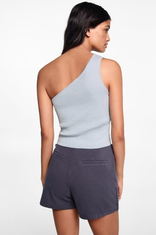 Top asymétrique Lurex - Bleu ciel