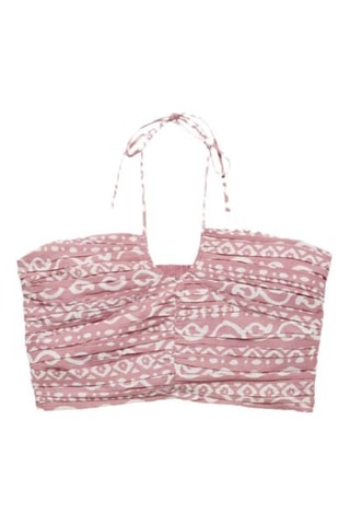 Top crop imprimé - Rose pastel