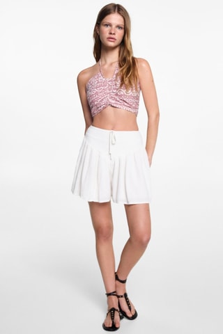 Top crop imprimé - Rose pastel