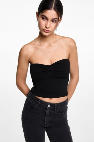 Crop top noeud - Noir