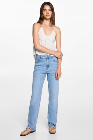 Top empiècement crochet - Blanc cassé