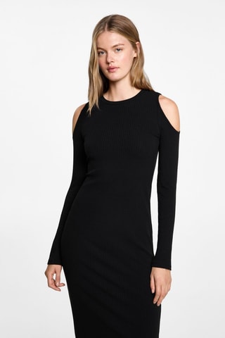 Robe longue fendue - Noir