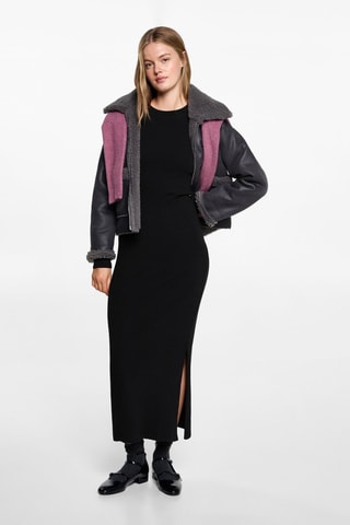 Robe longue fendue - Noir