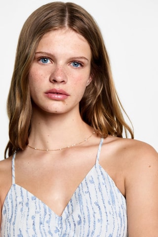 Robe longue imprimée - Blanc cassé