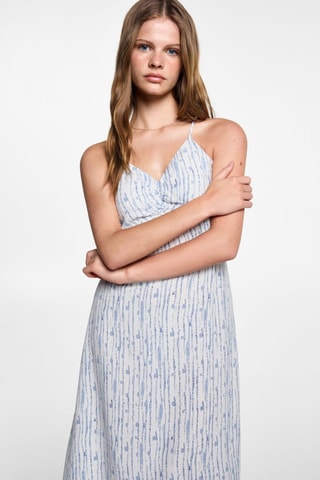 Robe longue imprimée - Blanc cassé