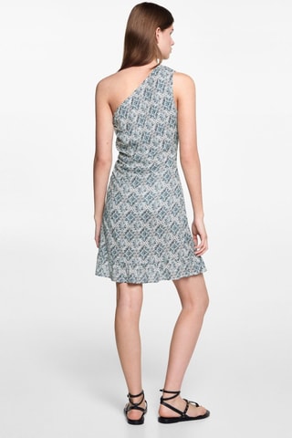 Robe asymétrique imprimée - Blanc cassé