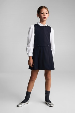 Robe courte plissée - Bleu marine