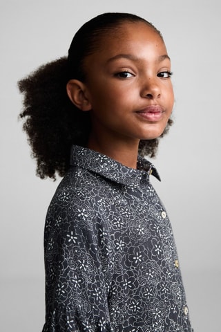 Robe à fleurs - Anthracite