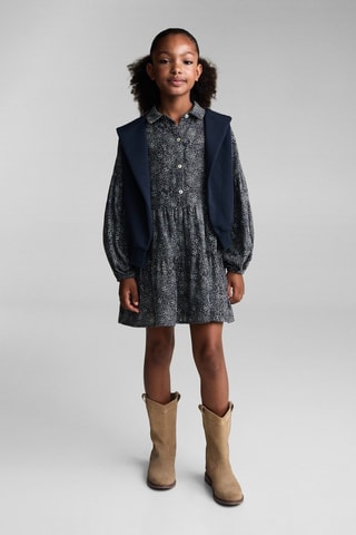 Robe à fleurs - Anthracite