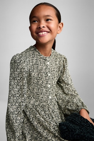 Robe imprimée boutons - Kaki