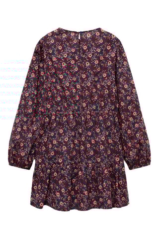 Robe fleurie froncée - Bleu marine