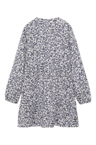 Robe plissée à fleurs - Bleu