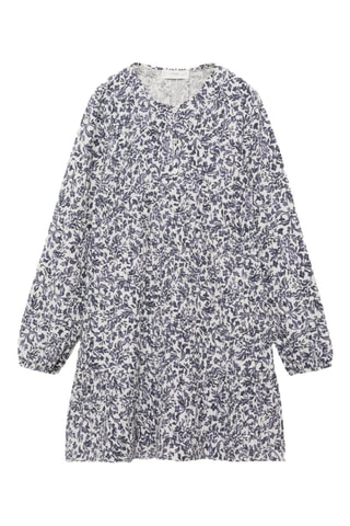 Robe plissée à fleurs - Bleu