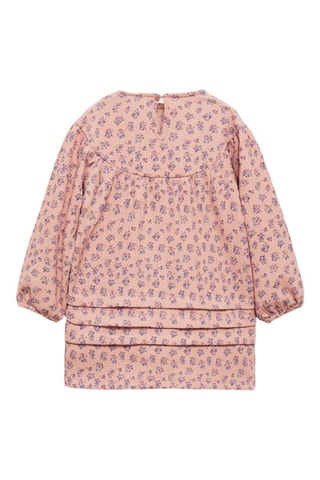 Robe tissu plissé fleurs - Rose