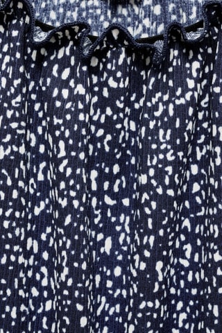 Robe imprimée à volants - Bleu marine