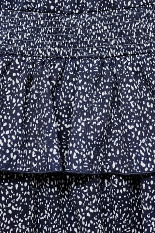 Robe imprimée à volants - Bleu marine