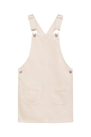 Robe chasuble courte en jean - Ecru