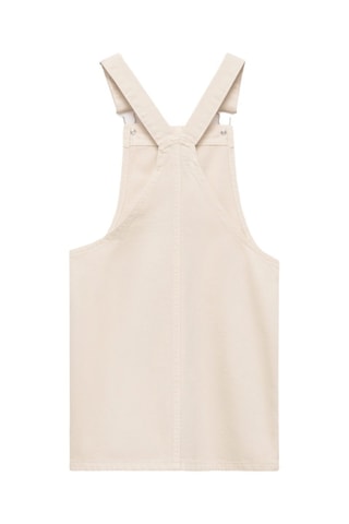 Robe chasuble courte en jean - Ecru