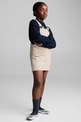 Robe chasuble courte en jean - Ecru