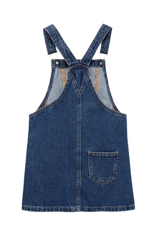 Robe chasuble courte en jean - Bleu