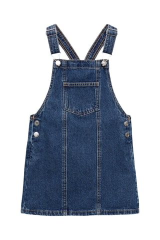 Robe chasuble courte en jean - Bleu