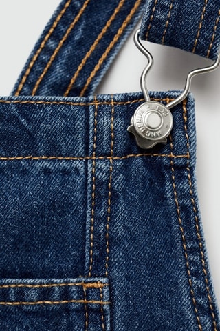 Robe chasuble courte en jean - Bleu