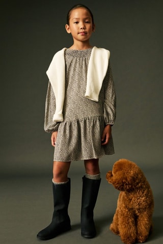 Robe à fleurs - Noir