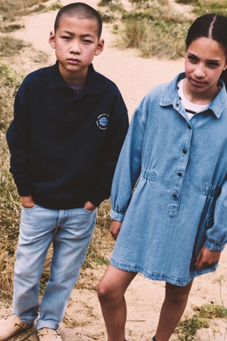 Robe chemise jean - Bleu