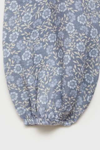 Robe fleurie boutons - Bleu