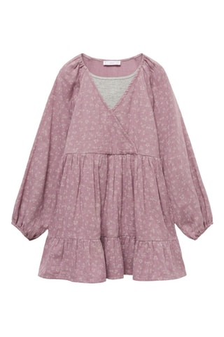 Robe imprimée à volants - Violet