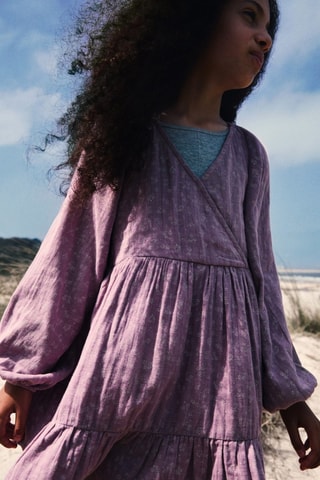 Robe imprimée à volants - Violet