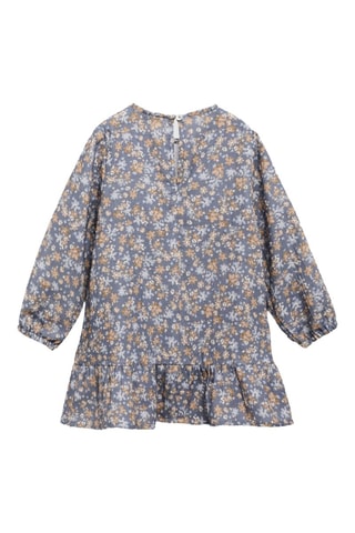 Robe à fleurs détail froncé - Bleu