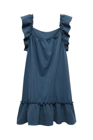 Robe coton volants - Bleu marine